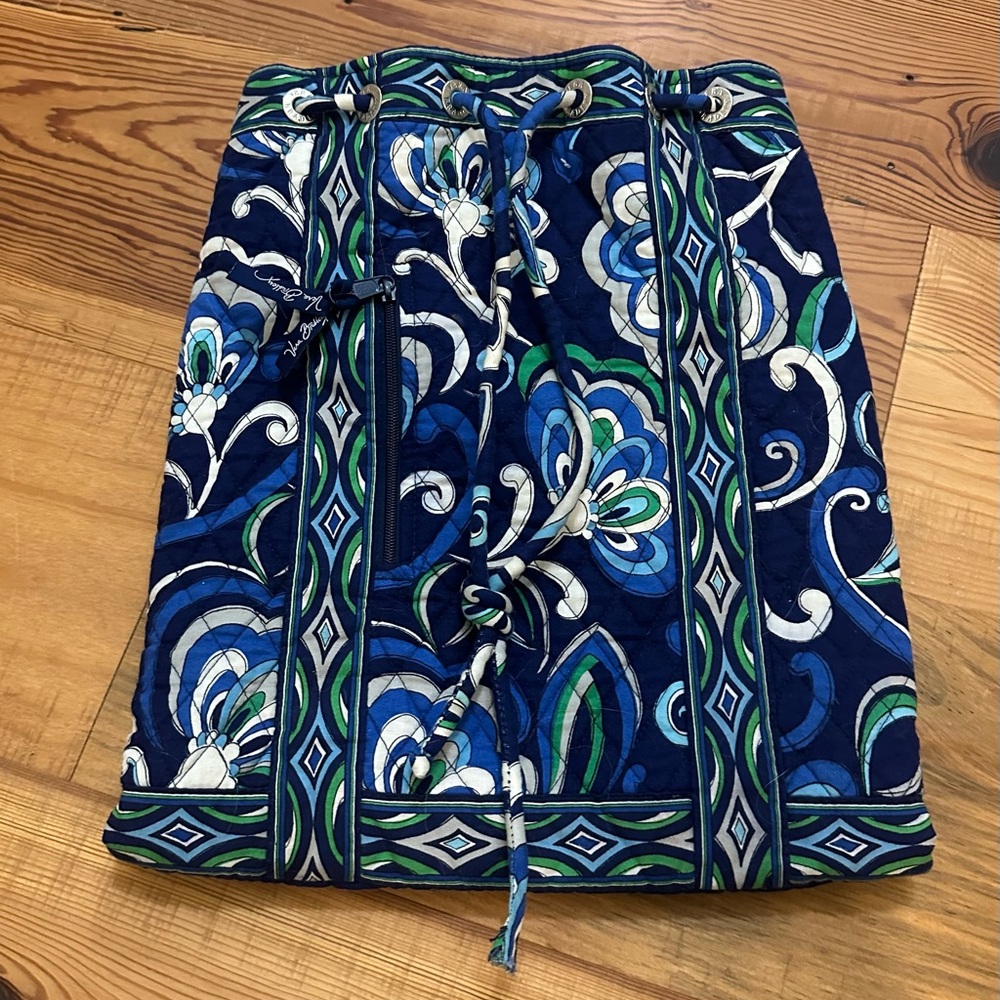 Vera Bradley Mediterranean Blue Draw String Bag